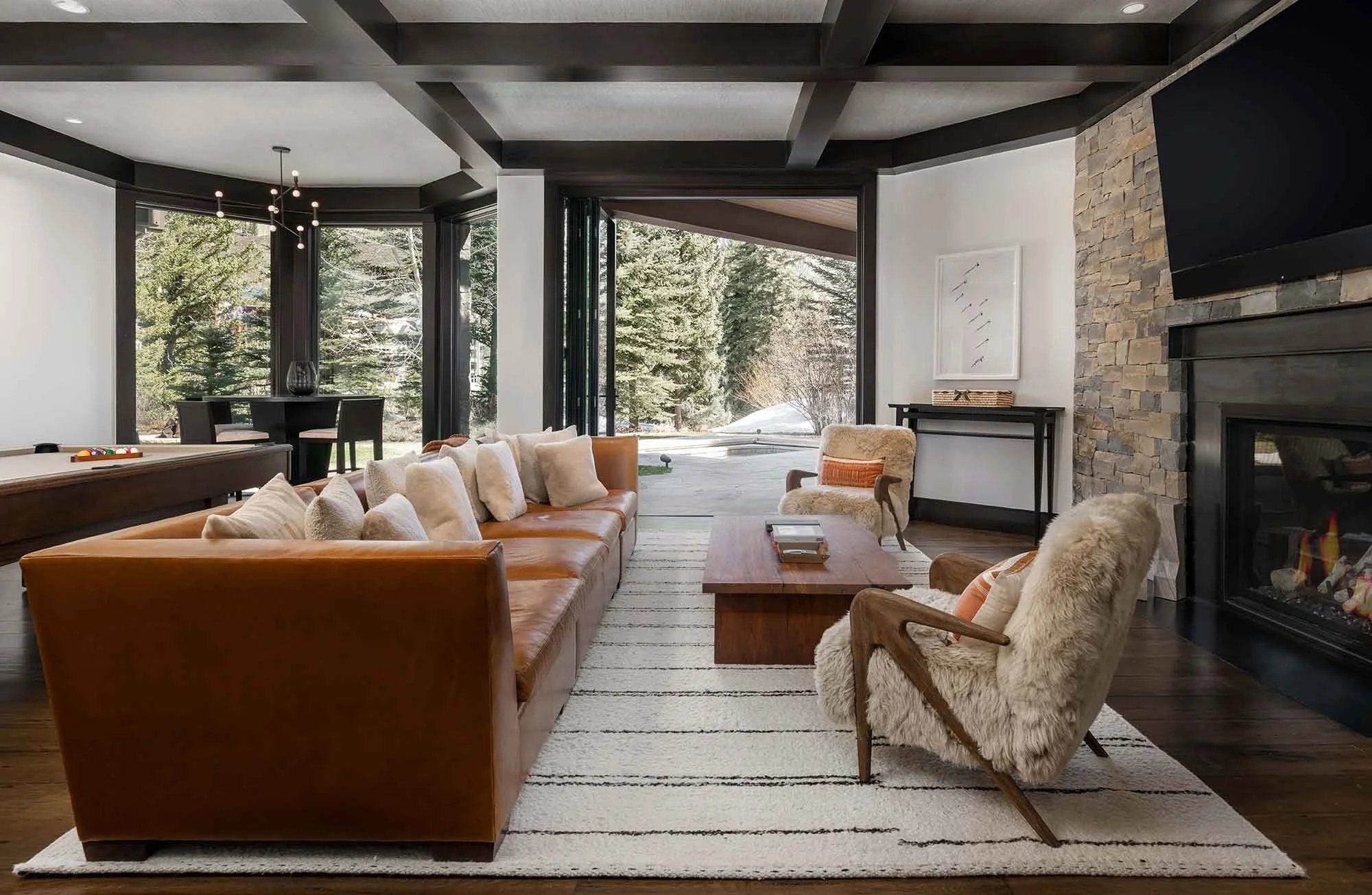Mountain lodge living room
